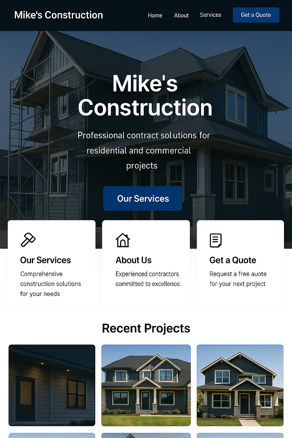 After - Modern professional contractor website